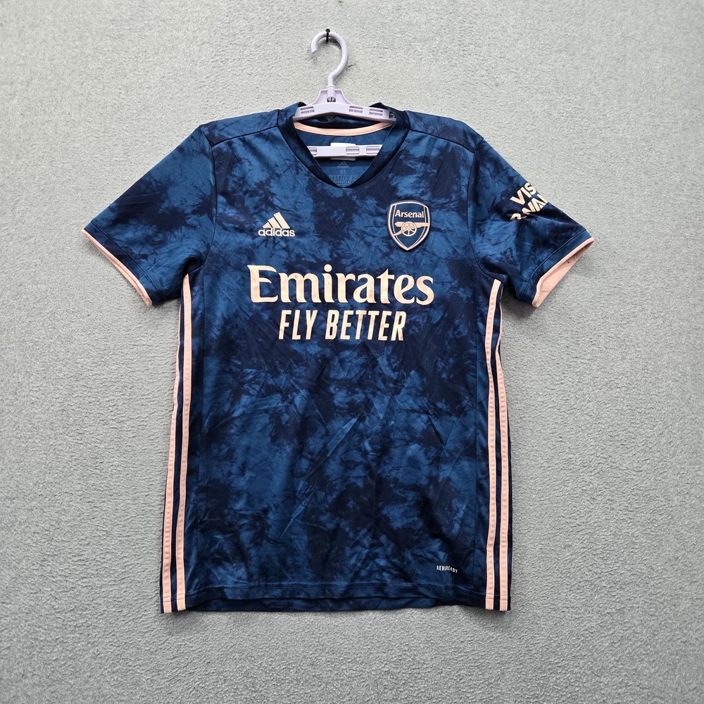 Arsenal FC Men Jersey M Blue Embroidered Adidas Soccer 2020 Third Kit